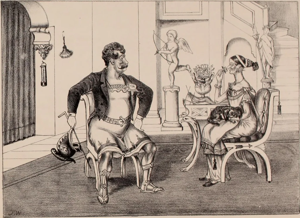 An illustration from Plutarch restored: an anachronatic metempsychosis., 1862, leaf 100