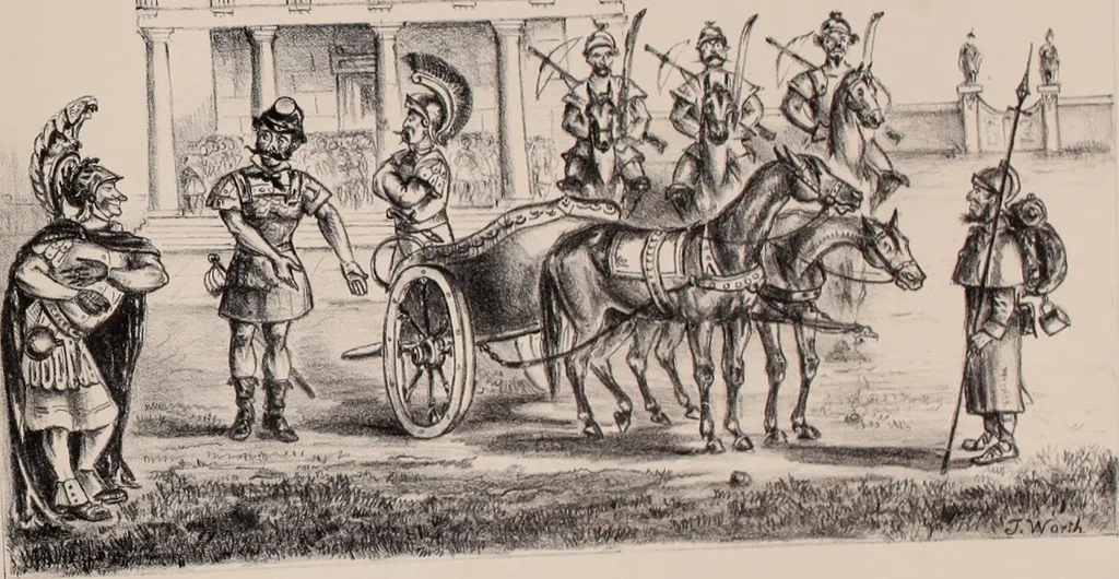 An illustration from Plutarch restored: an anachronatic metempsychosis., 1862, leaf 96