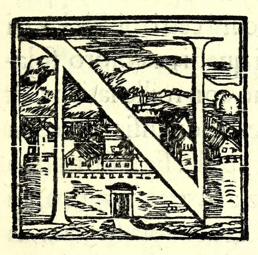 An illustration from Poetica di Iason Denores : nella qual per via di definitione & diuisione si tratta secondo l'opinion d'Artist[otle] della tragedia, del poema heroico, & della comedia, 1588, leaf 7