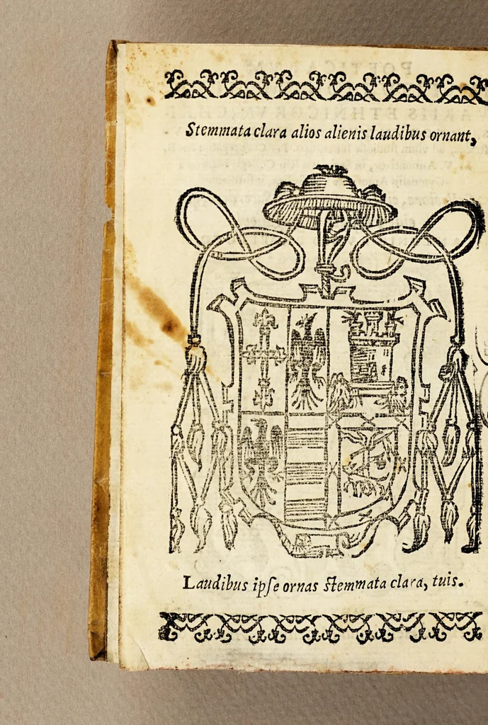 An illustration from Poeticarum institutionum liber, variis ethnicorum, christianorumque exemplis illustratus, ad vsum studiosae iuuentutis. : Per Congregationem B.M.V. Annuntiatae, in Societatis Iesu Collegij Mexicani gymnasijs autoritate apostolica, institutam., 1605, leaf 6