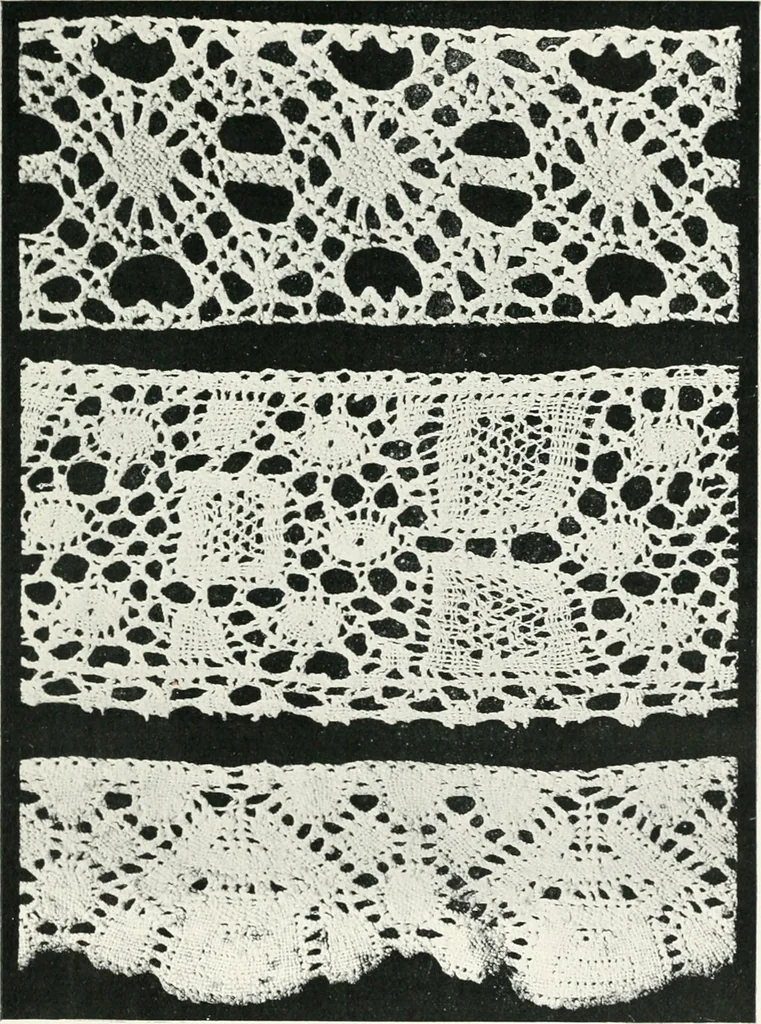 An illustration from Point and pillow lace : a short account of various kinds ancient and modern, and how to recognize them, 1899, leaf 106