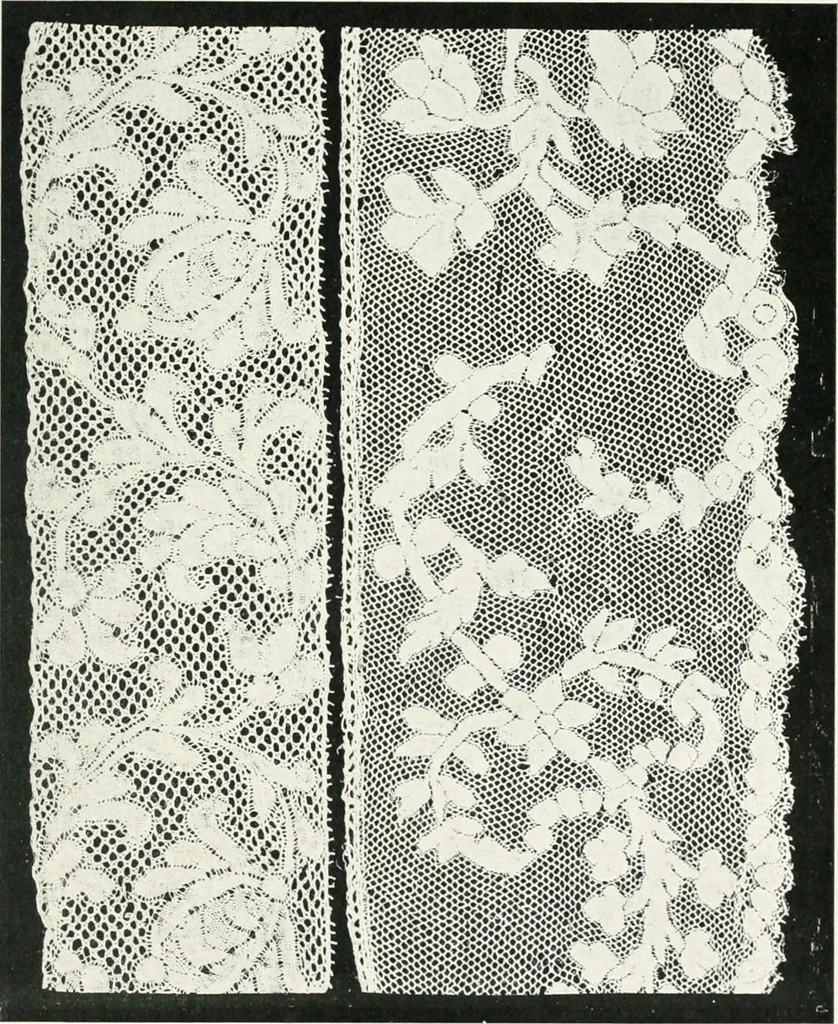 An illustration from Point and pillow lace : a short account of various kinds ancient and modern, and how to recognize them, 1899, leaf 128