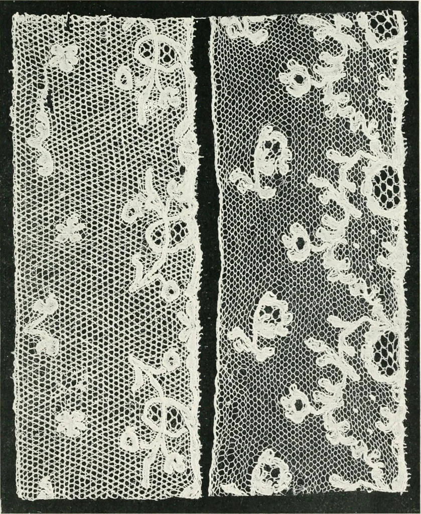 An illustration from Point and pillow lace : a short account of various kinds ancient and modern, and how to recognize them, 1899, leaf 132