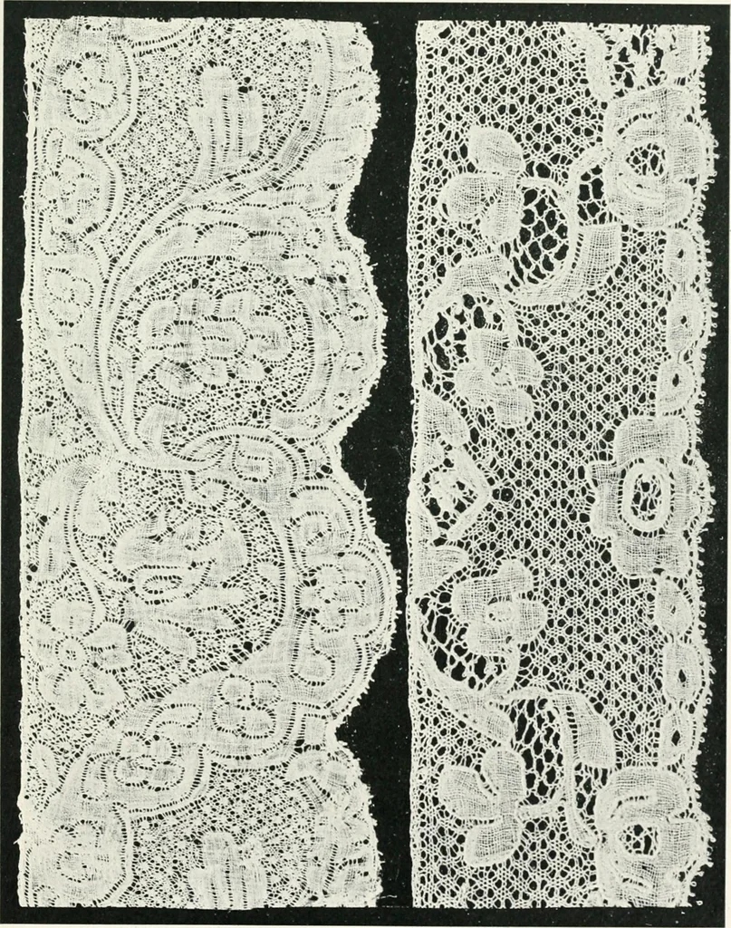 An illustration from Point and pillow lace : a short account of various kinds ancient and modern, and how to recognize them, 1899, leaf 176