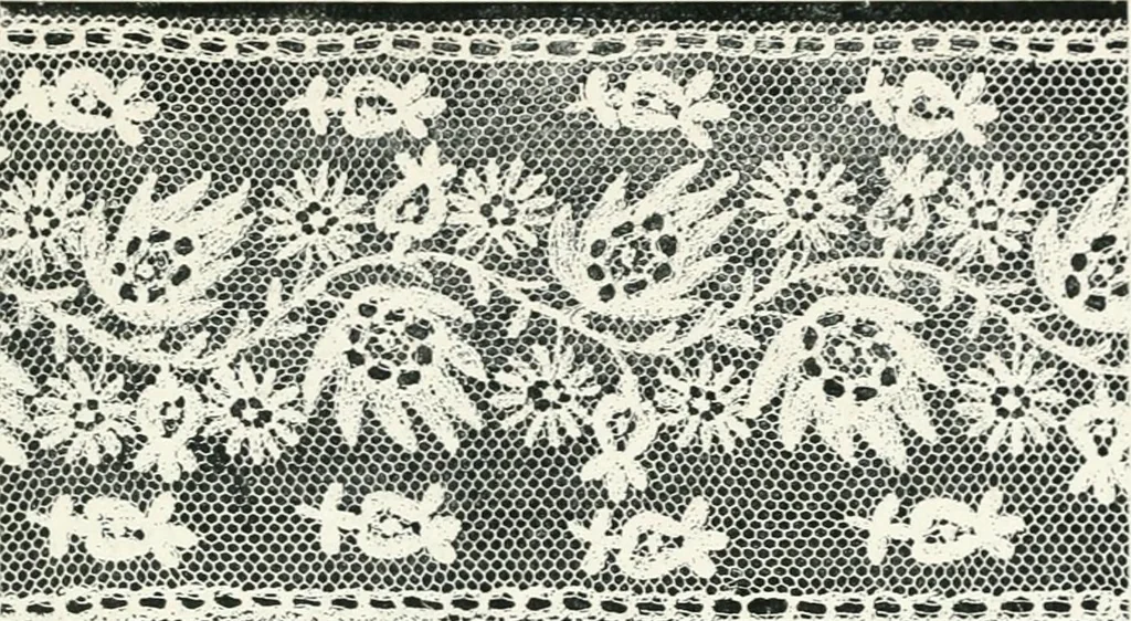 An illustration from Point and pillow lace : a short account of various kinds ancient and modern, and how to recognize them, 1899, leaf 182