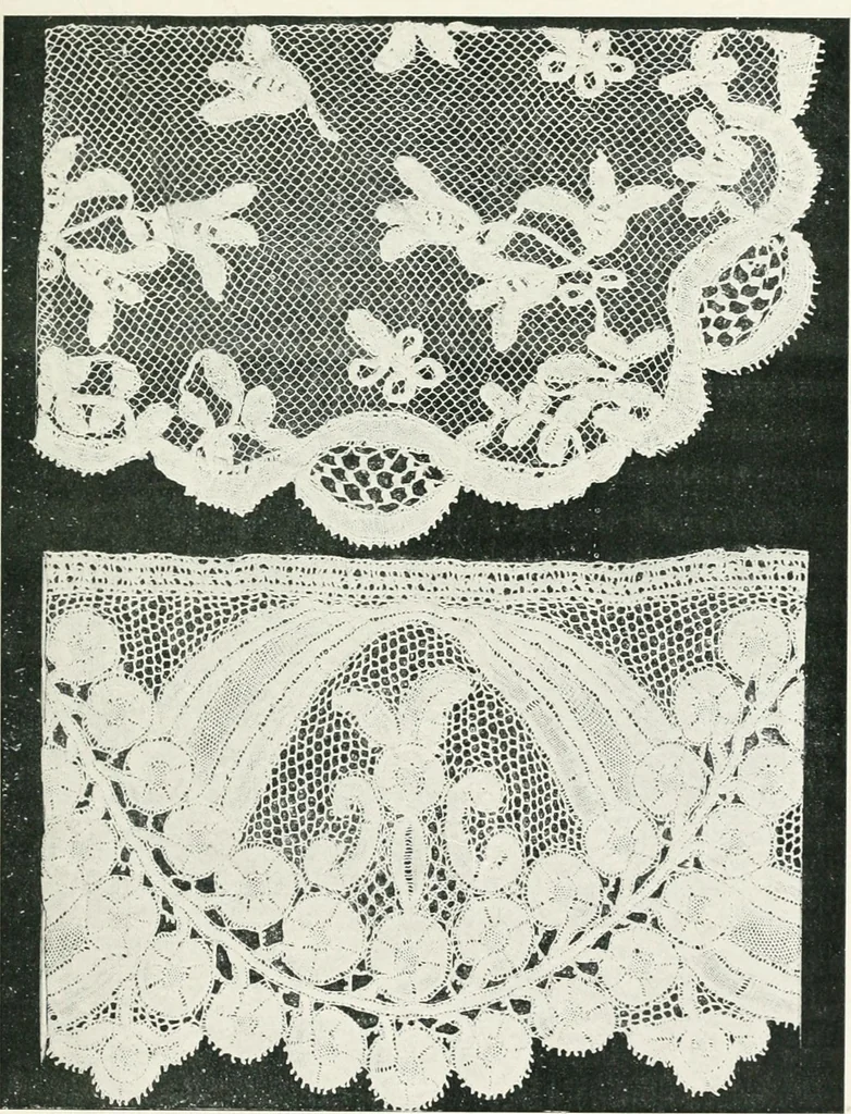 An illustration from Point and pillow lace : a short account of various kinds ancient and modern, and how to recognize them, 1899, leaf 190