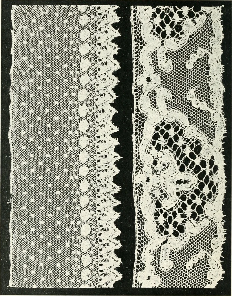 An illustration from Point and pillow lace : a short account of various kinds ancient and modern, and how to recognize them, 1899, leaf 195