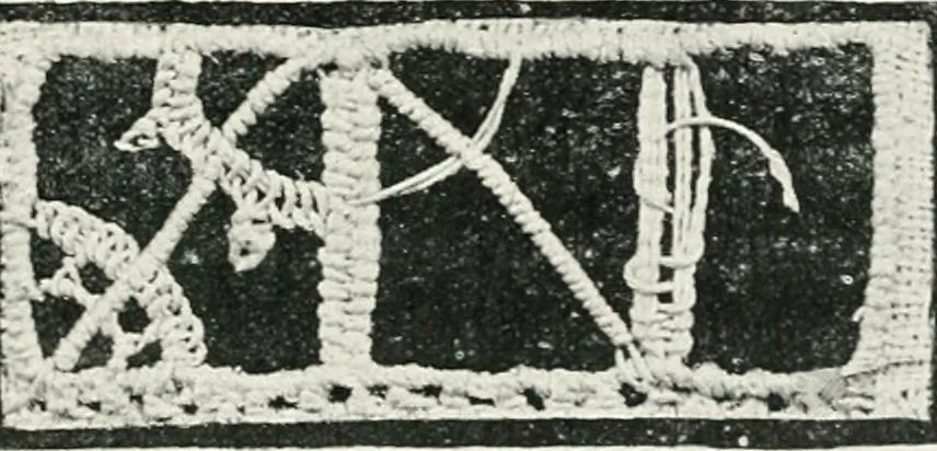 An illustration from Point and pillow lace : a short account of various kinds ancient and modern, and how to recognize them, 1899, leaf 24