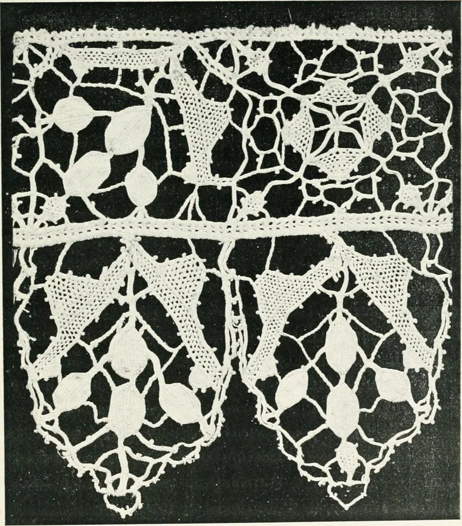 An illustration from Point and pillow lace : a short account of various kinds ancient and modern, and how to recognize them, 1899, leaf 50