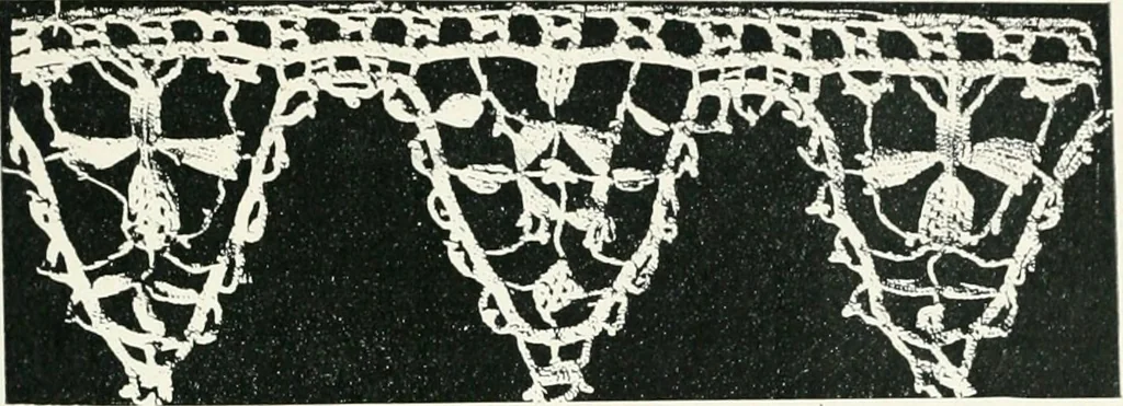 An illustration from Point and pillow lace : a short account of various kinds ancient and modern, and how to recognize them, 1899, leaf 52