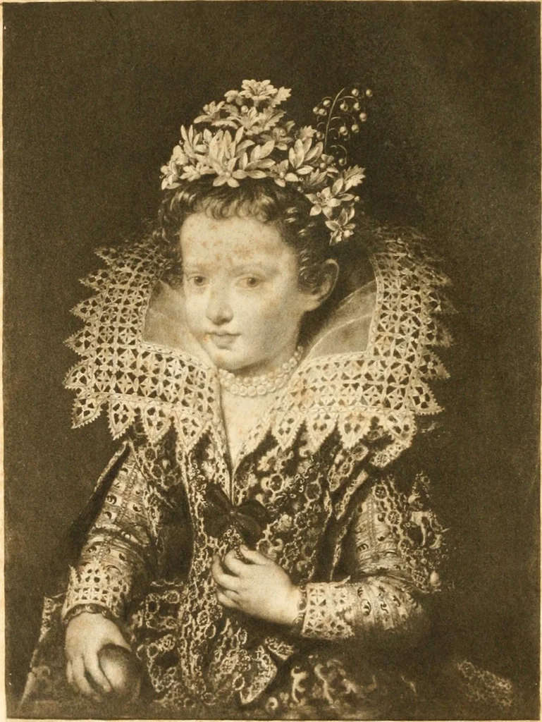 An illustration from Point and pillow lace : a short account of various kinds ancient and modern, and how to recognize them, 1899, leaf 7