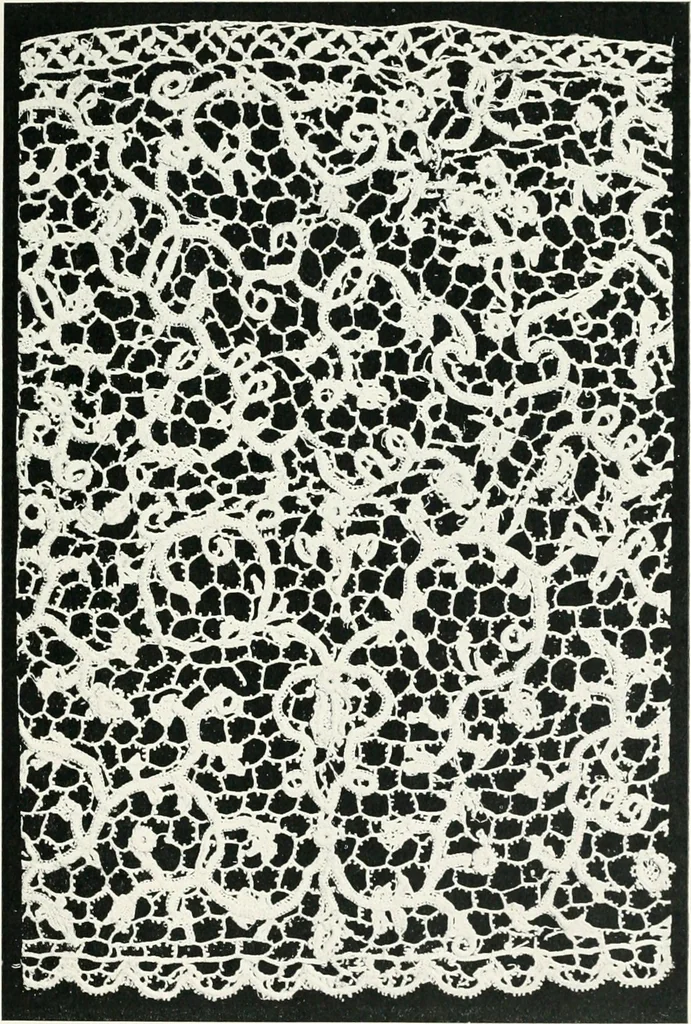 An illustration from Point and pillow lace : a short account of various kinds ancient and modern, and how to recognize them, 1899, leaf 72