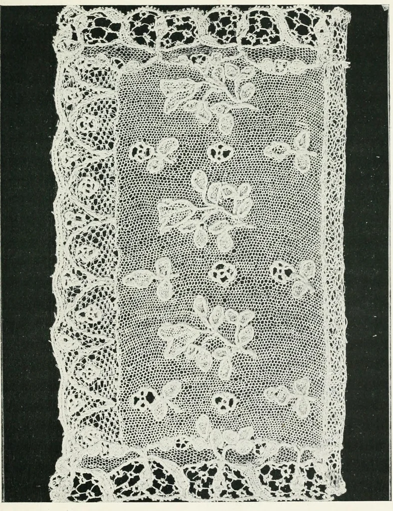 An illustration from Point and pillow lace : a short account of various kinds ancient and modern, and how to recognize them, 1899, leaf 78