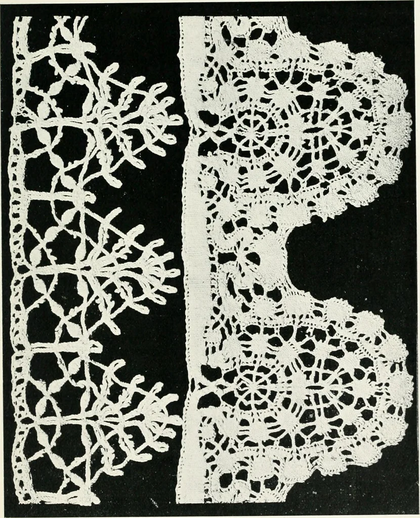 An illustration from Point and pillow lace : a short account of various kinds ancient and modern, and how to recognize them, 1899, leaf 98