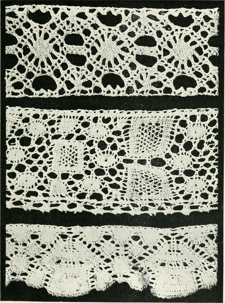 An illustration from Point and pillow lace : a short account of various kinds ancient and modern, and how to recognize them, 1899, leaf 106