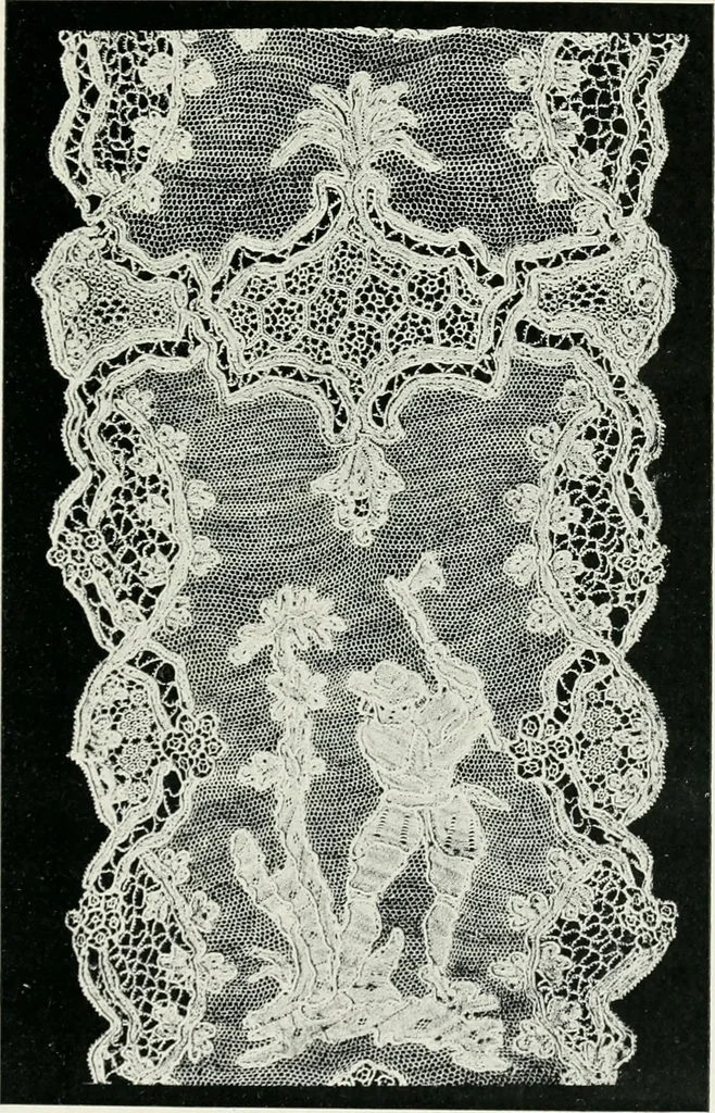 An illustration from Point and pillow lace : a short account of various kinds ancient and modern, and how to recognize them, 1899, leaf 114