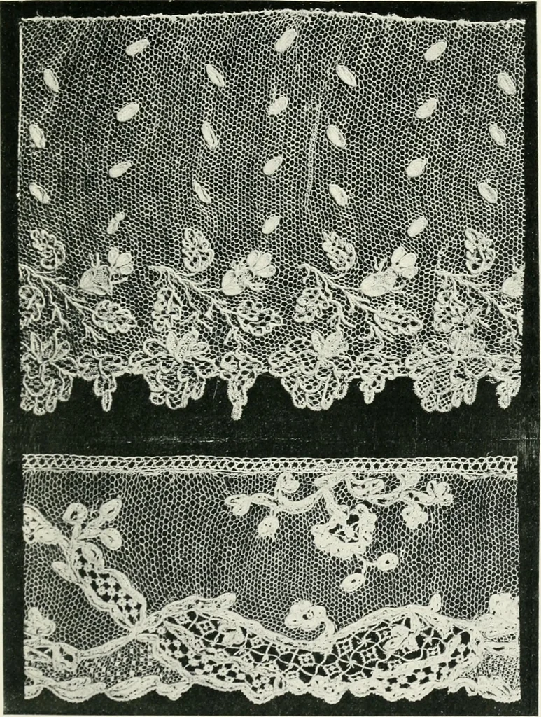 An illustration from Point and pillow lace : a short account of various kinds ancient and modern, and how to recognize them, 1899, leaf 120