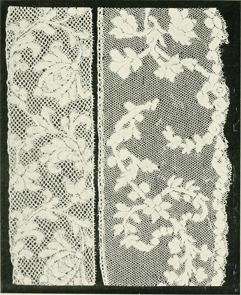 An illustration from Point and pillow lace : a short account of various kinds ancient and modern, and how to recognize them, 1899, leaf 128