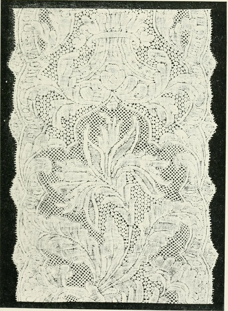 An illustration from Point and pillow lace : a short account of various kinds ancient and modern, and how to recognize them, 1899, leaf 130