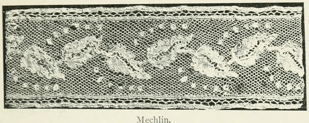 An illustration from Point and pillow lace : a short account of various kinds ancient and modern, and how to recognize them, 1899, leaf 142