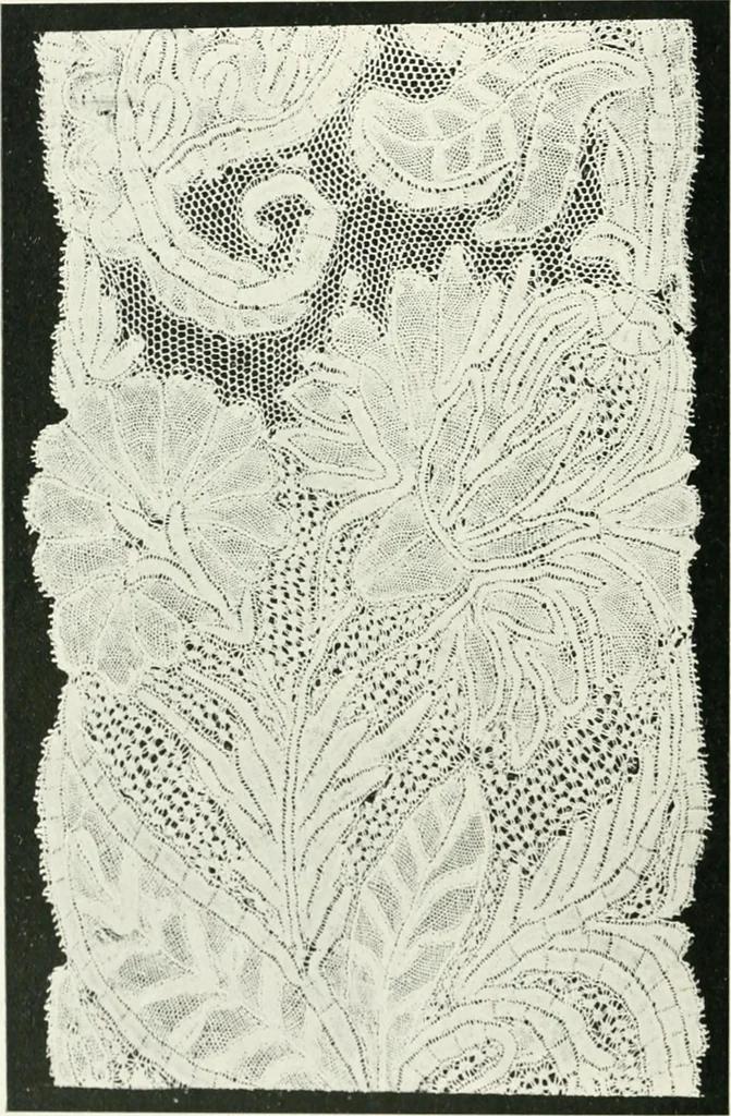 An illustration from Point and pillow lace : a short account of various kinds ancient and modern, and how to recognize them, 1899, leaf 151