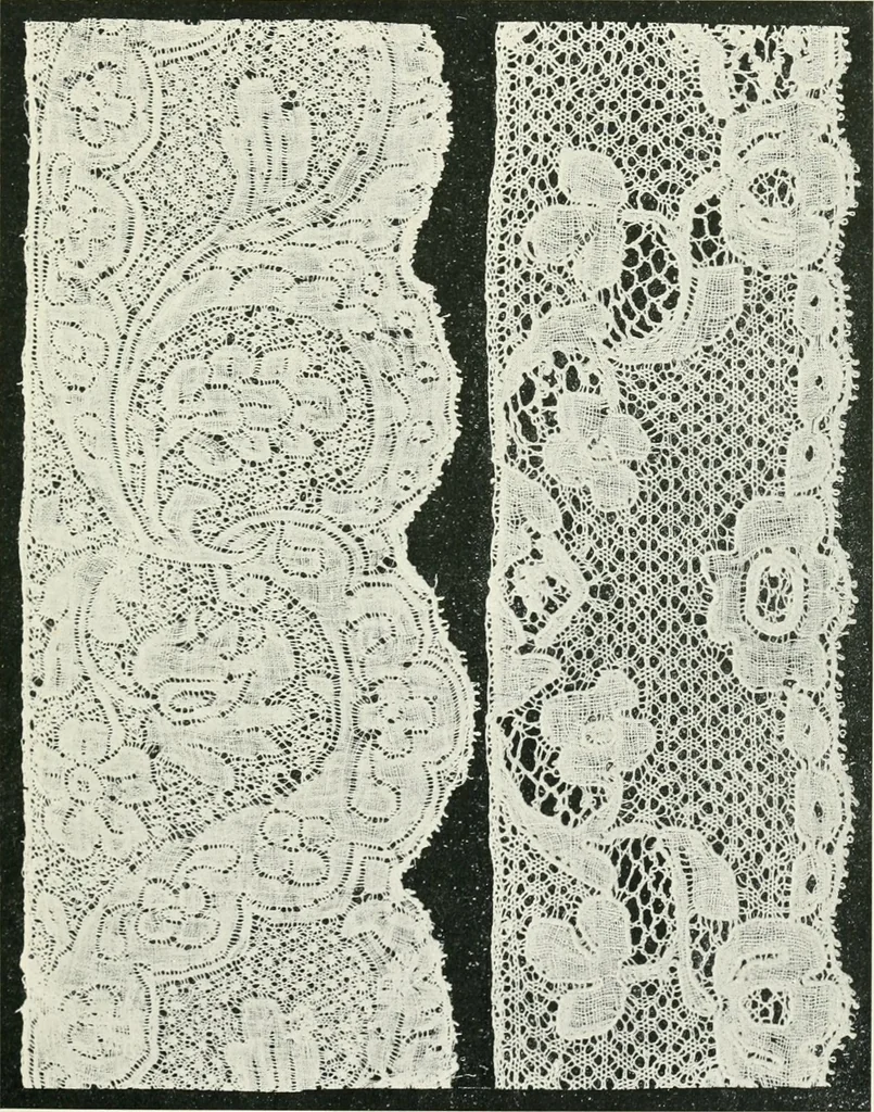 An illustration from Point and pillow lace : a short account of various kinds ancient and modern, and how to recognize them, 1899, leaf 176