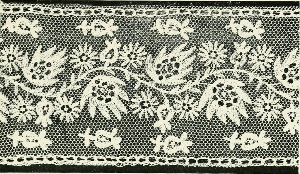 An illustration from Point and pillow lace : a short account of various kinds ancient and modern, and how to recognize them, 1899, leaf 182