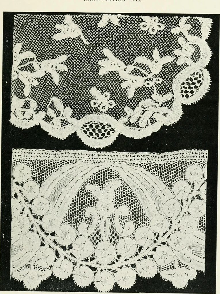 An illustration from Point and pillow lace : a short account of various kinds ancient and modern, and how to recognize them, 1899, leaf 190