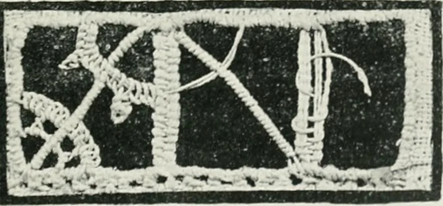 An illustration from Point and pillow lace : a short account of various kinds ancient and modern, and how to recognize them, 1899, leaf 24