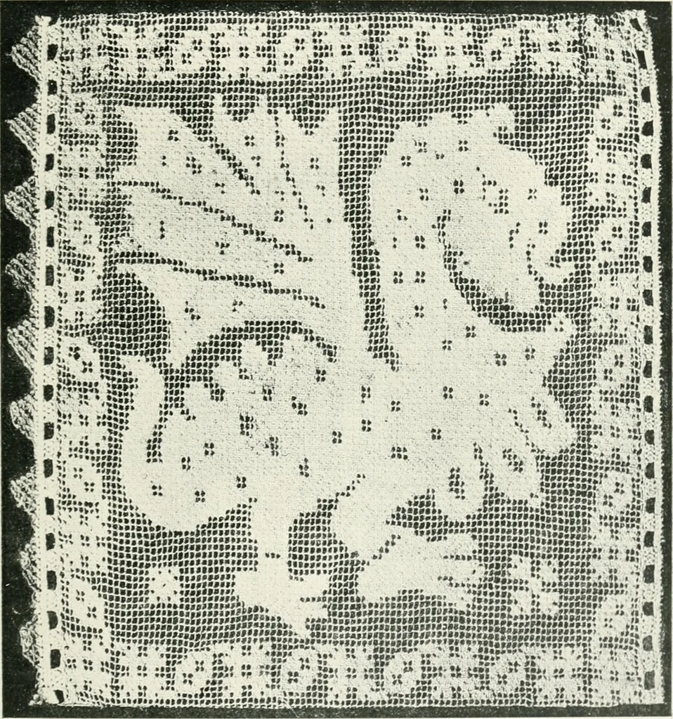 An illustration from Point and pillow lace : a short account of various kinds ancient and modern, and how to recognize them, 1899, leaf 42