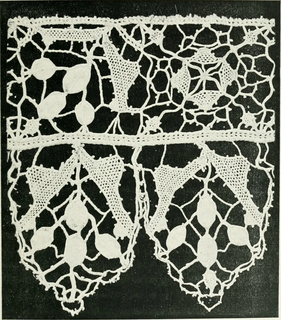 An illustration from Point and pillow lace : a short account of various kinds ancient and modern, and how to recognize them, 1899, leaf 50