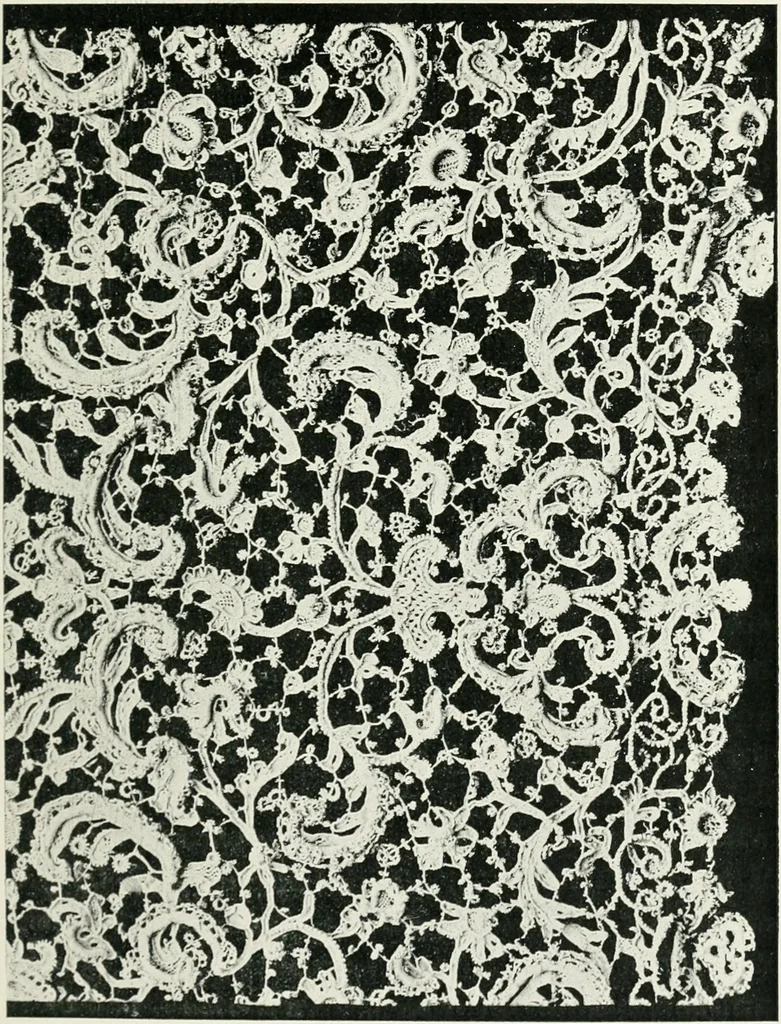 An illustration from Point and pillow lace : a short account of various kinds ancient and modern, and how to recognize them, 1899, leaf 64