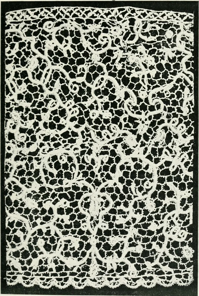 An illustration from Point and pillow lace : a short account of various kinds ancient and modern, and how to recognize them, 1899, leaf 72