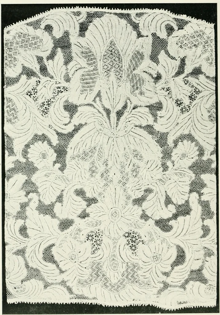 An illustration from Point and pillow lace : a short account of various kinds ancient and modern, and how to recognize them, 1899, leaf 75