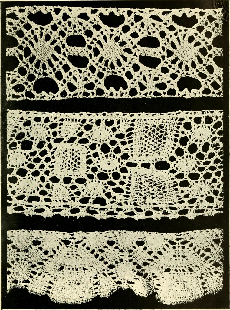 An illustration from Point and pillow lace; a short account of various kinds, ancient and modern, and how to recognise them, 1905, leaf 114