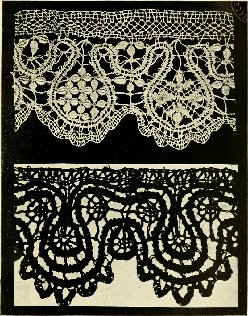 An illustration from Point and pillow lace; a short account of various kinds, ancient and modern, and how to recognise them, 1905, leaf 118