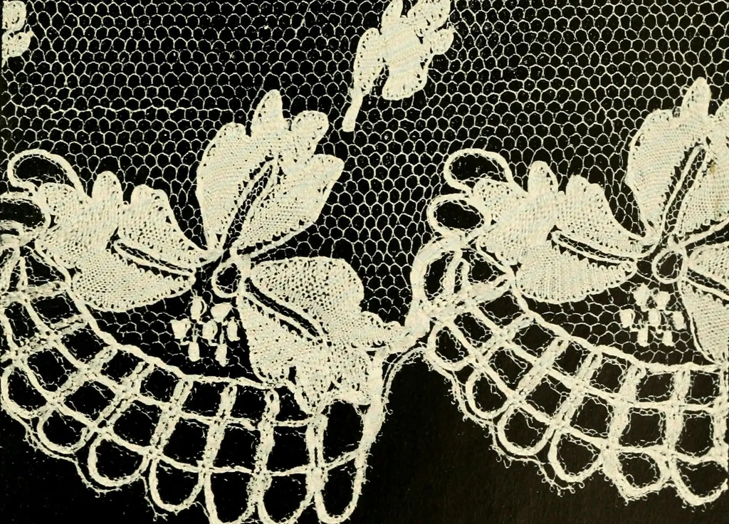 An illustration from Point and pillow lace; a short account of various kinds, ancient and modern, and how to recognise them, 1905, leaf 150