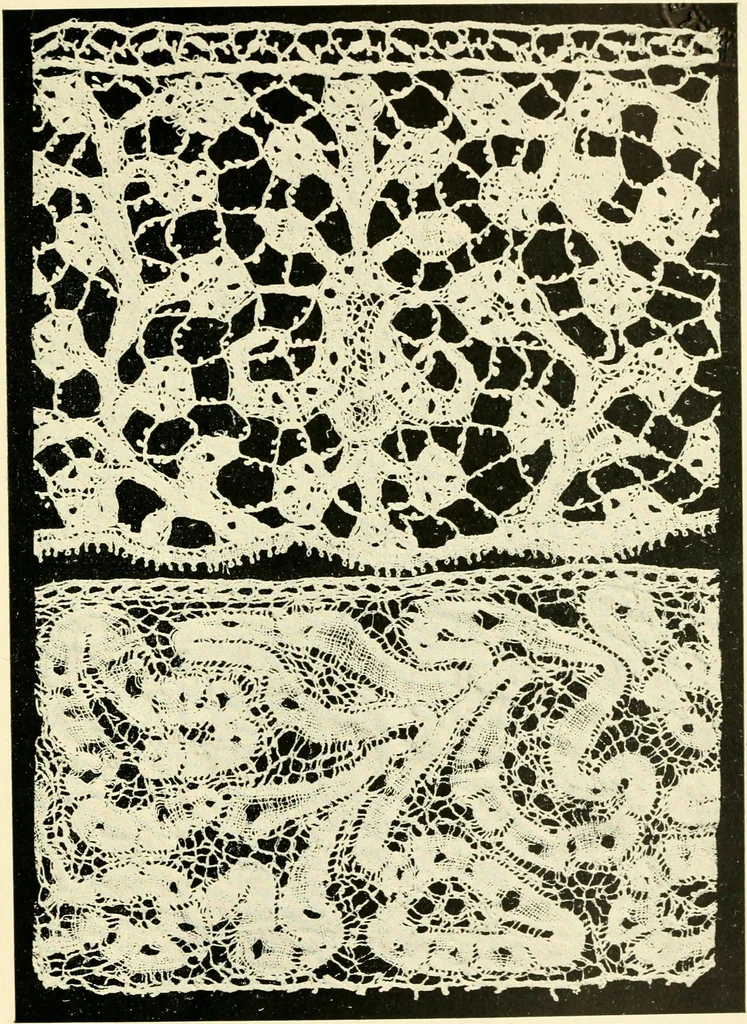 An illustration from Point and pillow lace; a short account of various kinds, ancient and modern, and how to recognise them, 1905, leaf 154
