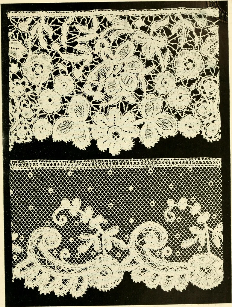 An illustration from Point and pillow lace; a short account of various kinds, ancient and modern, and how to recognise them, 1905, leaf 168