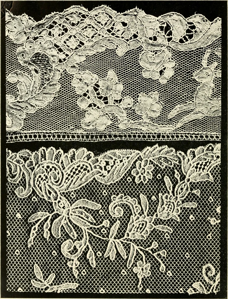 An illustration from Point and pillow lace; a short account of various kinds, ancient and modern, and how to recognise them, 1905, leaf 173