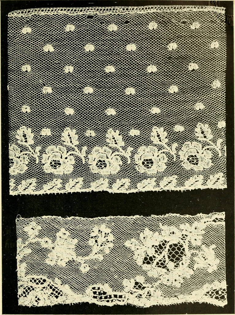 An illustration from Point and pillow lace; a short account of various kinds, ancient and modern, and how to recognise them, 1905, leaf 184
