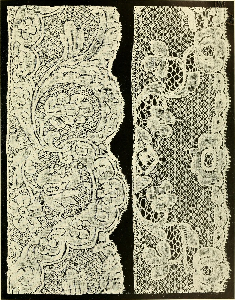 An illustration from Point and pillow lace; a short account of various kinds, ancient and modern, and how to recognise them, 1905, leaf 186