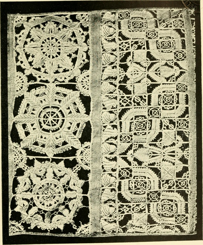 An illustration from Point and pillow lace; a short account of various kinds, ancient and modern, and how to recognise them, 1905, leaf 194