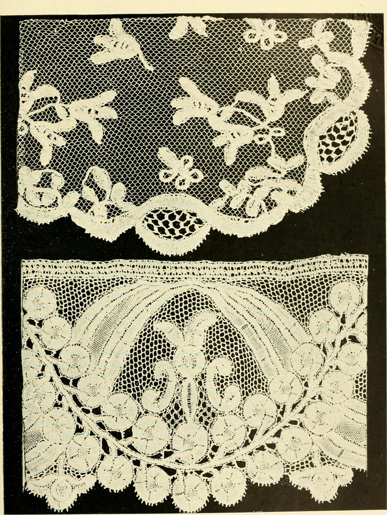 An illustration from Point and pillow lace; a short account of various kinds, ancient and modern, and how to recognise them, 1905, leaf 200