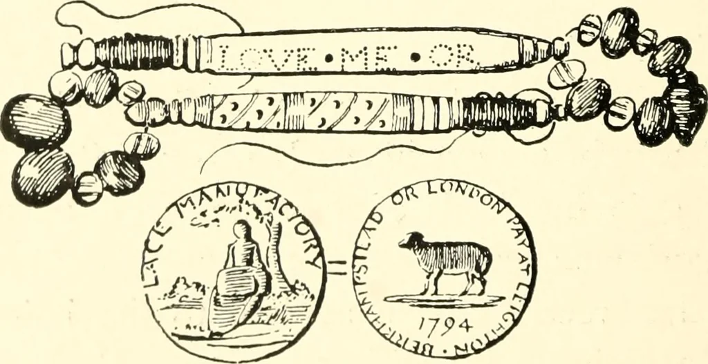 An illustration from Point and pillow lace; a short account of various kinds, ancient and modern, and how to recognise them, 1905, leaf 221