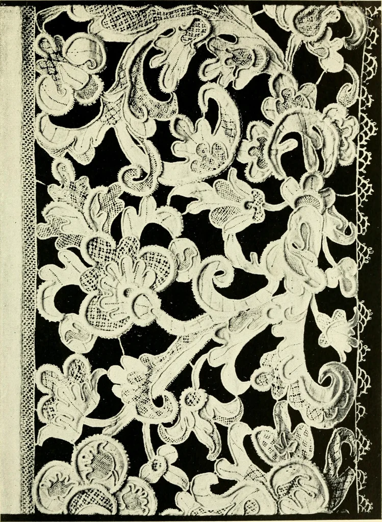 An illustration from Point and pillow lace; a short account of various kinds, ancient and modern, and how to recognise them, 1905, leaf 66