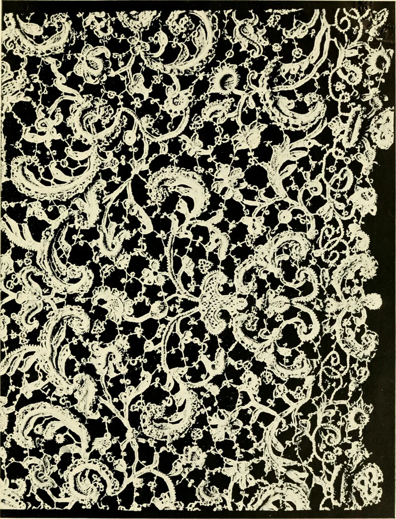 An illustration from Point and pillow lace; a short account of various kinds, ancient and modern, and how to recognise them, 1905, leaf 70
