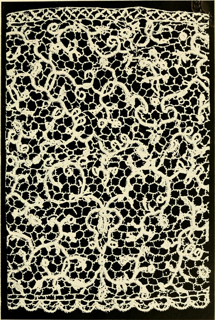 An illustration from Point and pillow lace; a short account of various kinds, ancient and modern, and how to recognise them, 1905, leaf 78