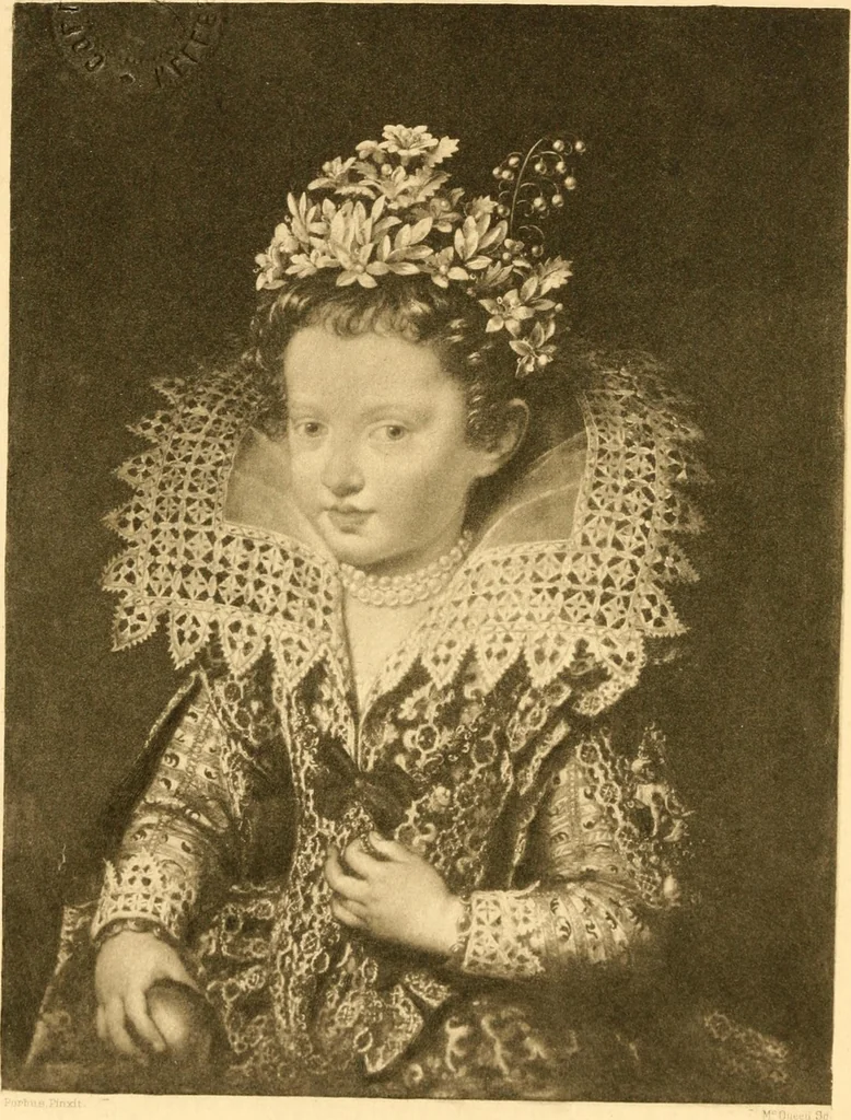 An illustration from Point and pillow lace; a short account of various kinds, ancient and modern, and how to recognise them, 1905, leaf 9