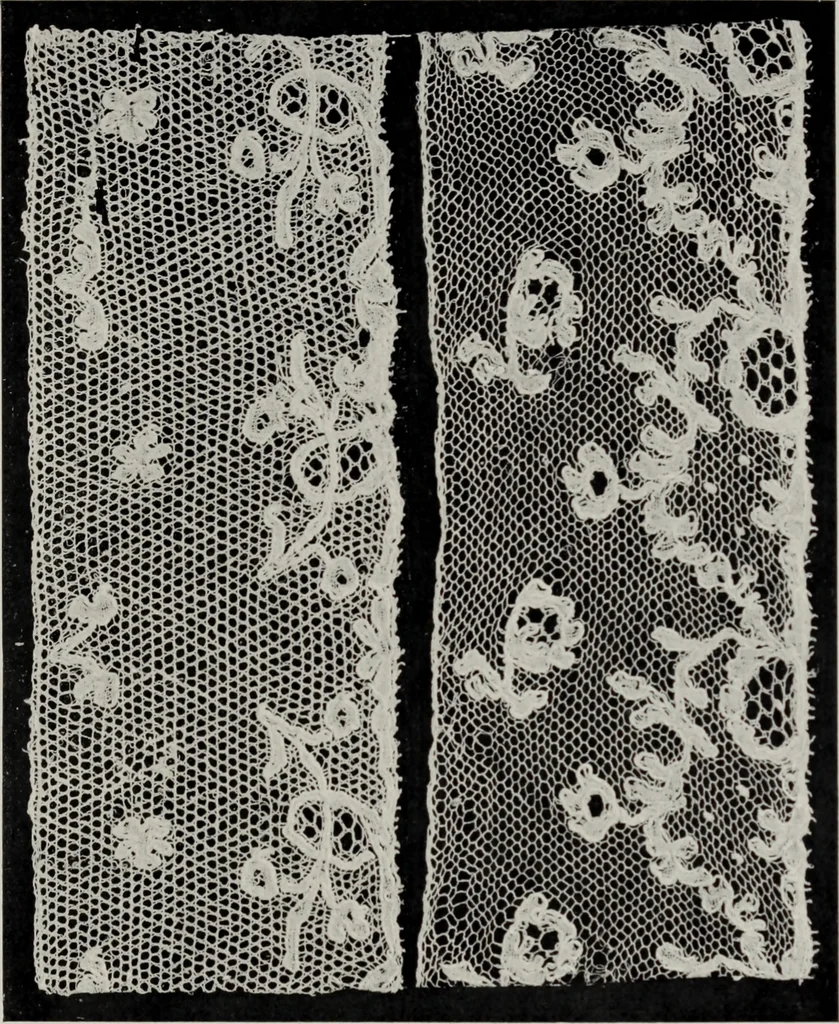 An illustration from Point and pillow lace; a short account of various kinds, ancient and modern, and how to recognise them, 1905, leaf 140